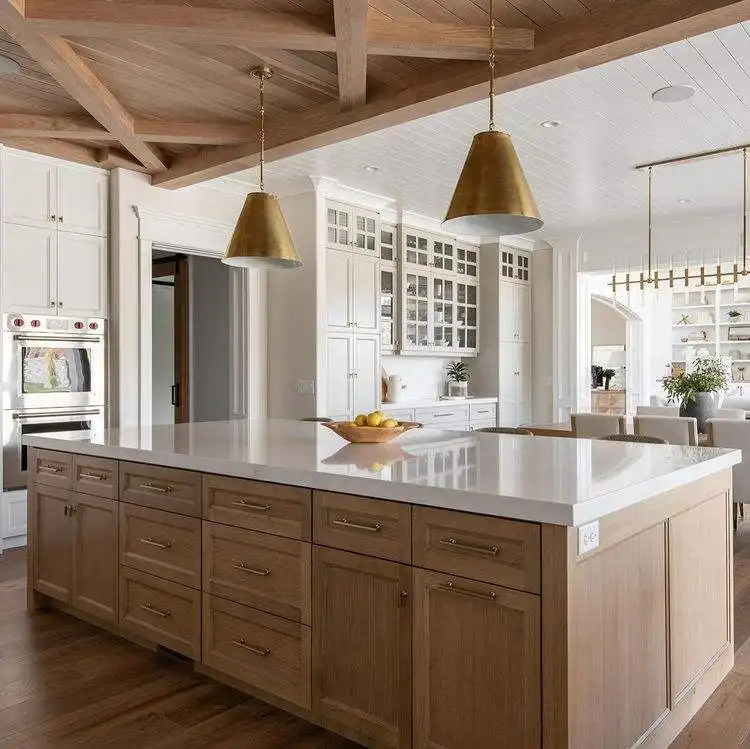 Vermont özelleştirilmiş lüks Modern tasarım mutfak dolapları beyaz lake mutfak
