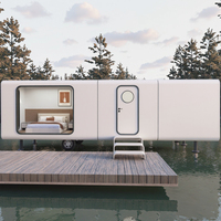 Luxe Moderne 6m Portable Mobile Glamping Espace Capsule Resort Hôtel Petite Maison Conteneur De Luxe En Acier