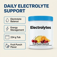 Poudre d'électrolytes en marque blanche OEM, saveur Punch aux fruits, pot de 234g, complément alimentaire, approvisionnement en vrac