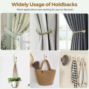 U Hình Thân Thiện Với Môi Nhôm Hợp Kim Rèm Giữ Lưng Lớn Phong Cách Tieback Châu Âu Tường Móc Khóa Tua Cánh Tay Móc Vòng Lặp - Product Image 6