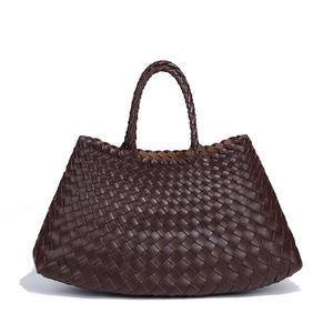 Fourre-tout femme rétro tendance grande capacité sac à main tissé à la main mère sacs navettage affaires haute qualité panier de légumes sac - Product Image 2