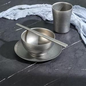 Ensemble de couverts rétro en acier inoxydable 304, motif flocon de neige, argenté, bol, couteau, fourchette, cuillère, couverts de restaurant - Product Image 5