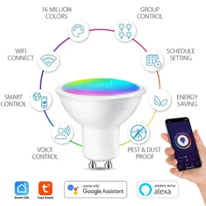 5W Smart RGBCW Spotlight Voice Control Tuya Wifi LED Light Bulb Work With Smart Life Google Assistant Alexa
