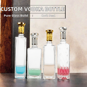Bouteille de vodka vide personnalisée, bouteille en verre de 200 ml pour les spiritueux, avec bouchon scellé - Product Image 2