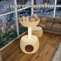 Kinghon Arbre à chat moderne en carton écologique et durable avec griffoir en sisal et condo pour chats