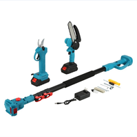 Scie à perche électrique sans fil AOTUO Industrial 21V avec batterie au lithium, guide-chaîne de 6 pouces/25 mm, 600W, kit combiné de tronçonneuse télescopique