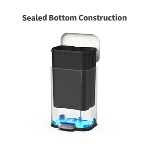 Hộ Gia Đình Mềm Đóng Hình Chữ Nhật Kim Loại Rác Bin Chân Hoạt Động 12L Phòng Tắm Trắng Thùng Rác Có Thể - Product Image 3