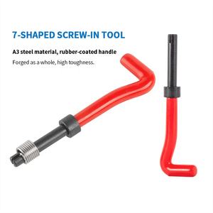 Outil de réparation de filetage métrique <span class=keywords><strong>M6</strong></span> x 1.0 Perceuse <span class=keywords><strong>Helicoil</strong></span> Bit Tap Kit d'installation d'insertion filetée - Product Image 5