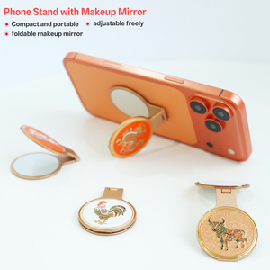 Supporto per Telefono da Scrivania con Stampa Metallica dei 12 Segni Zodiacali Cinesi, Design Personalizzato con Specchio, Idea Regalo per Amici - Product Image 2