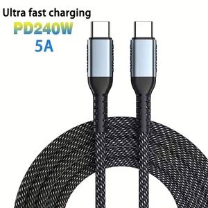 240W High Power 48V 5A <b>Type</b> <b>C</b> Fast <b>Charging</b> <b>Cable</b> Nylon Braided for Mobile Phone Computers Devices PD Compatible - Product Image 1