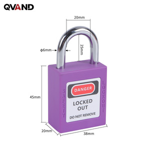 QVAND Fabricant OEM <span class=keywords><strong>Cadenas</strong></span> <span class=keywords><strong>de</strong></span> sécurité en nylon PA66 avec anse en acier <span class=keywords><strong>de</strong></span> 25 mm, clé passe-partout, étiquette personnalisée, modèle M-G25 - Product Image 3