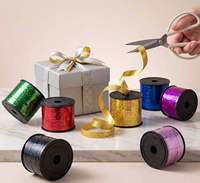 Ruban de satin pailleté multicolore en rouleau pour ballons, guirlande de fête, emballage cadeau, décoration DIY pour Halloween