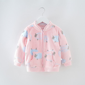 <span class=keywords><strong>Manteau</strong></span> pour enfants, en flanelle pour le printemps et l'automne, bébé, filles, garçons, cardigan, sweat à capuche, haut, dessin animé, décontracté et polyvalent - Product Image 2