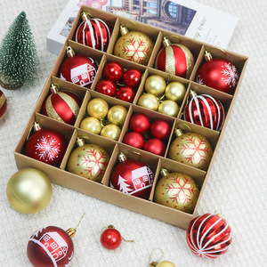 Caliente 3-6cm creativo pintado Navidad bola decorativa regalo caja conjunto fiesta decoración Navidad bola decoración colgante - Product Image 2