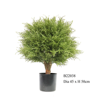 Plantes artificielles Cyprès Cèdre Forme de boule Les nombreux styles de topiaire Cadre Arbre en plastique Intérieur Extérieur en pot
