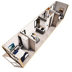 Casa Container Prefabbricata in Pannelli Sandwich d'Acciaio Confortevole Villa Hotel Casa Bar Design Moderno Camera con Vista Mare Competitiva - Product Image 2