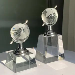 Adl kristal cam küre kupa ödülleri cam hatıra hediyeler akrilik ödülleri spor topu kristal el sanatları kupa iş hediyeler için