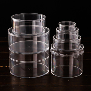 DSF87 Transparent <b>Acrylic</b> box Clear Plastic <b>Storage</b> <b>Containers</b> Lids Reusable Round Food <b>Storage</b> Jars Set Custom - Product Image 1