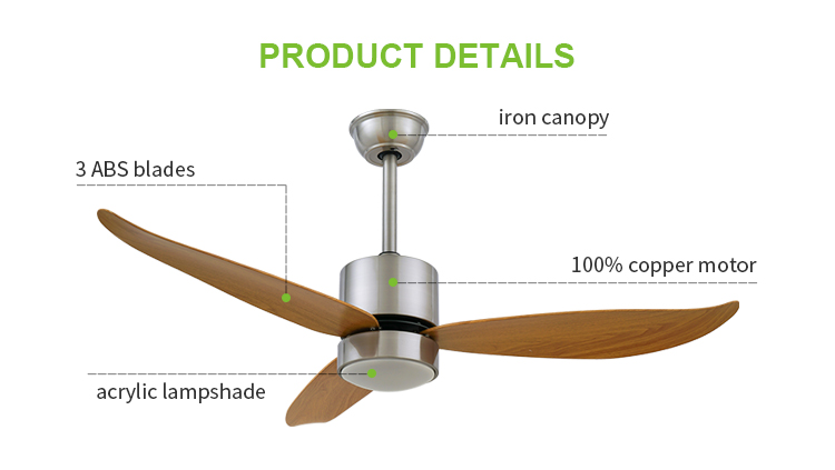 Breezelux  ABS blade ceilling fans DC ceiling fan with lights and remote control