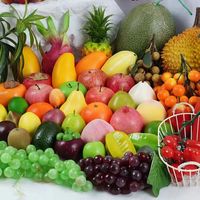 Simulación de frutas de plástico naranjas plátanos limas manzanas para el hogar Cocina fiesta fotografía Prop boda uso decorativo
