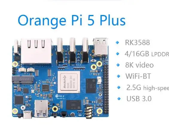 Orange Pi 5 Plus 32GB RAM Single Board Computer RK3588 PCIE-Modul Externes Wifi6.0 BT 5.0 SSD Orange Pi5 Plus Android Debian ausführen