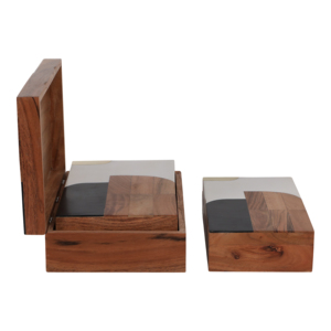 Set di Scatole Decorative Moderne in Legno con Coperchio per Gioielli e Oggetti Preziosi, Organizzatore per la Casa in Stile Rustico - Product Image 4