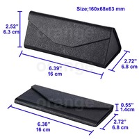 Boîte triangulaire pliable orange avec logo personnalisé, étuis à lunettes en cuir PU rigide pour hommes et femmes