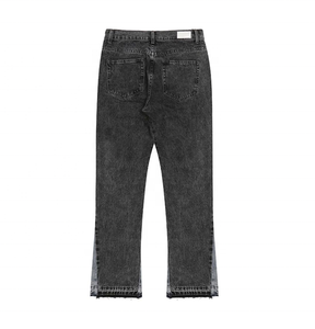 Nouveau design d'été jeans évasés pour hommes, pantalon hip hop ample en patchwork jeans délavés - Product Image 6
