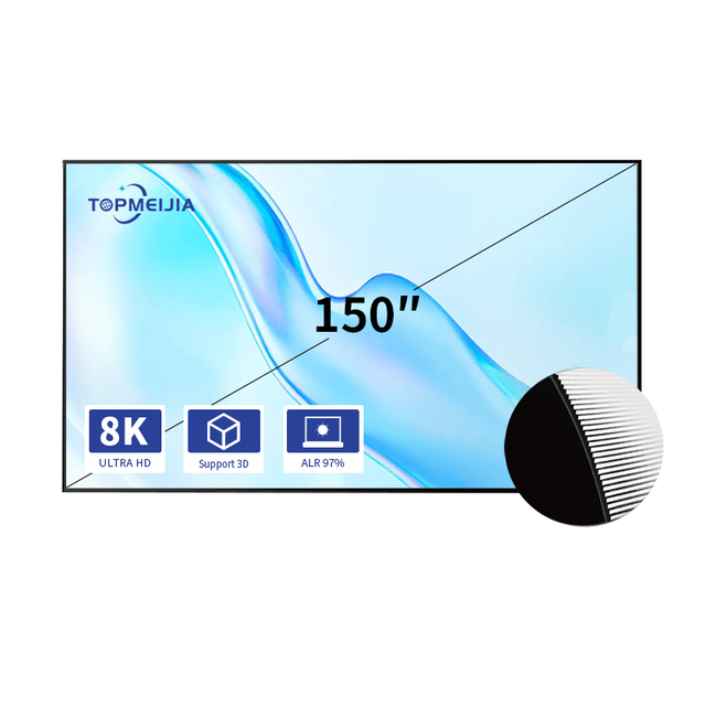 150 Inch T-Prism 16:9 Ultra Thin Fixed Frame ALR PET Crystal Projector Screen 4K Laser TV Ultra Short Throw Home Theater