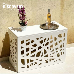 Couvercle Airco à persienne personnalisé Couvercle AC à découpe laser CNC Fenêtre extérieure Couvercle mural décoratif en <span class=keywords><strong>aluminium</strong></span> pour climatisation - Product Image 4