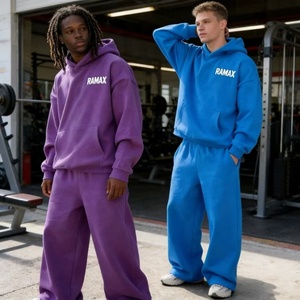 Hot Supplier Custom Unisex Tracksuit Pullover Plain Sweatsuit Baggy Oversized Hoodie and Sweatpants <b>Set</b> <b>Sweat</b> Suits Men - Product Image 2