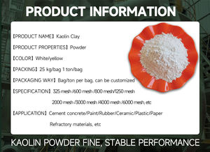 Xuang Hochreiner <span class=keywords><strong>Kaolin</strong></span> Aolin Kalzinierter <span class=keywords><strong>Kaolin</strong></span>-Ton Papierweißmacher Industriequalität 200mesh 325mesh <span class=keywords><strong>800mesh</strong></span> Pulver Hebei 25kg - Product Image 3