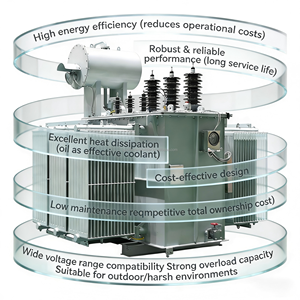 Transformador de Distribución Sumergido en Aceite de Alta Eficiencia con Certificación CE, 12.47kV, 13.8kV, 15kV, 16kV, 1000kVA, Precio Directo de Fábrica - Product Image 6