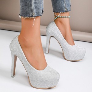 Nuove Scarpe da Donna con Tacco Alto, Plateau Colorato, Tacco Sottile e Punta Bassa, Nere - Product Image 1