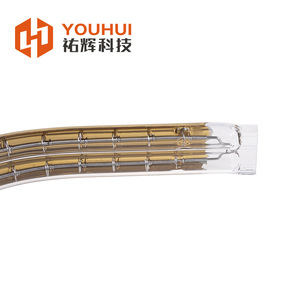 Youhui Dual <b>Tube</b> Semi Gold Plated U Shaped Infrared Heating Lamp <b>Tube</b> 11x23mm For Automotive Industry - Product Image 2