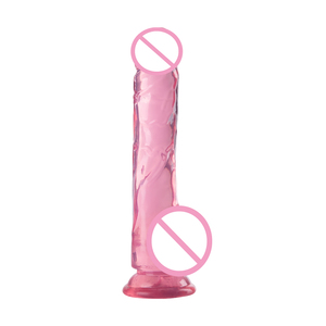Dildos de Gelatina Transparente Realistas, Juguetes Sexuales para Adultos, Fuerte Ventosa para Vagina y Ano, 24*4cm 300g, Morado/Azul/Color Piel - Product Image 5