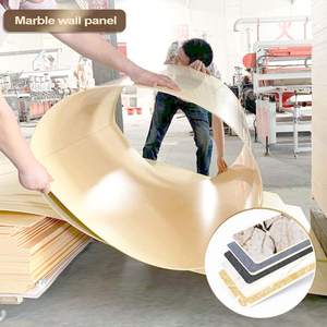 Pannello Murale in Fibra di Carbonio di Bambù Altamente Impermeabile con Superficie in Marmo Lucido e Impiallacciatura in Legno per l'Atrio - Product Image 3