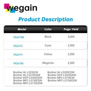Tn 247 Tn-247 Tn247 TN247 Laser Color Toner Cartridge Compatible For Brother DCP-L3510CDW/DCP-L3550CDW
