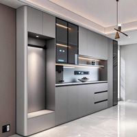 Meuble de salle à manger et de rangement à vin en bois massif sur mesure pour toute la maison, design moderne et épuré, mobilier de salon