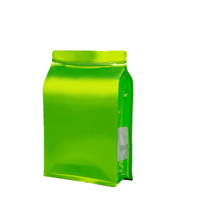 Sac à fond plat en plastique composite AL à huit soudures latérales, imprimé sur mesure, pour emballage alimentaire, 250g, 500g, 1kg, pour grains de café