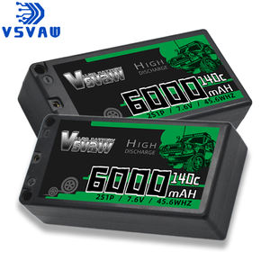 VSVAW baterai Lipo 2S 7.6V 6000mAh 140C dengan 5mm peluru XT60 steker 1/10 1/12 kendali jarak jauh mobil mendaki Model mobil RC baterai - Product Image 1