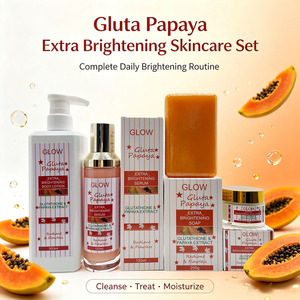 Ensemble de soins <span class=keywords><strong>éclaircissant</strong></span>s OEM au <span class=keywords><strong>glutathion</strong></span> et à la papaye : cible les taches brunes, l'inégalité du teint et les signes du vieillissement – Les meilleurs produits de soin pour la peau - Product Image 4
