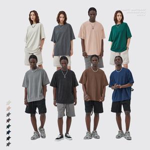 เสื้อยืดแฟชั่นหรูหรา 230gsm ผ้าหนา ทรงหลวม ไหล่ตก ระบายอากาศได้ดี ไม่ยับ แห้งเร็ว สไตล์สตรีท 100% - Product Image 1