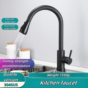 Fabbrica Direct SUS 304 lavello nero miscelatore Pull Down spruzzatore ad arco <span class=keywords><strong>alto</strong></span> <span class=keywords><strong>rubinetto</strong></span> da cucina a spruzzo estraibile <span class=keywords><strong>rubinetto</strong></span> da cucina con piastra di copertura - Product Image 2