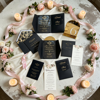 Numéros de table en acrylique personnalisés, cartes de table miroir, invitations en forme d'arche, menus, ensemble de cartes, décoration d'événements de luxe