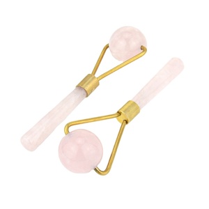 Chuyên Nghiệp 3 Trong 1 Hot Bán Cầm Tay Hàn Màu Hồng Đá Ngọc Trên Khuôn Mặt Massage Con Lăn Vẻ Đẹp Vòng Ngọc Con Lăn - Product Image 1