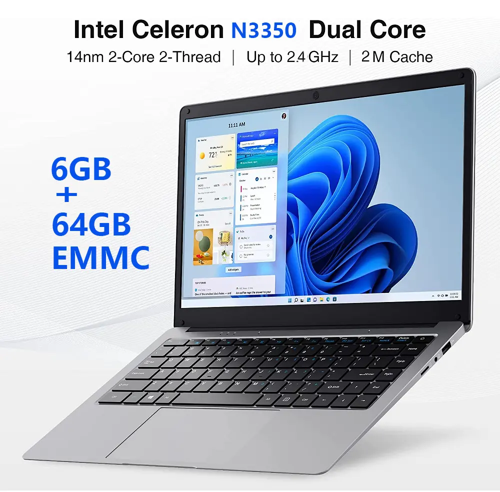 Melhor Preço Novo Ultra Fino 14 Polegada Notebook Intel N3350 6GB 64GB Win10 Computador portátil para laptops Estudante Educação