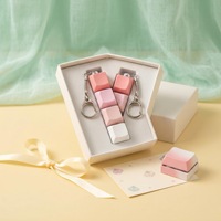 Rectangular Plastic Mechanical Keycap Keychain Candy Pastel Color Cartoon Anime Cute Fashionable Fingertip Toy Pendant Fidget