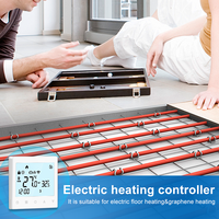 Termostato de Calefacción por Suelo Radiante Eléctrico de 16A con Control de Temperatura Digital Inteligente por WiFi y Sensor Externo para el Hogar