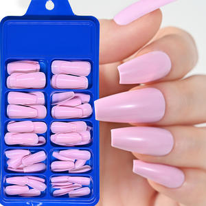 Caja <span class=keywords><strong>de</strong></span> 100 Uds., diseño <span class=keywords><strong>de</strong></span> ataúd cuadrado corto, <span class=keywords><strong>uñas</strong></span> postizas, bailarina Rosa desnuda, prensa en puntas completas, decoración <span class=keywords><strong>de</strong></span> manicura artística DIY con herramientas <span class=keywords><strong>de</strong></span> estuche - Product Image 1